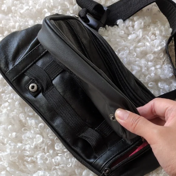 Black Leather Waist Bag - Picture 3 of 10